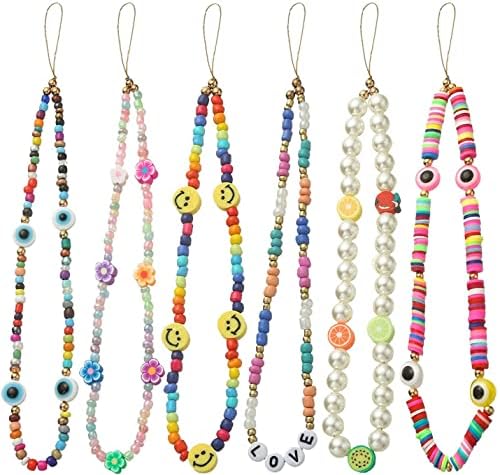 Rainbow beaded phone strap Clearance