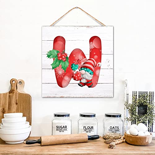 Lettre initiale W de Père Noël panneau en bois rétro suspendre 30cm - 4