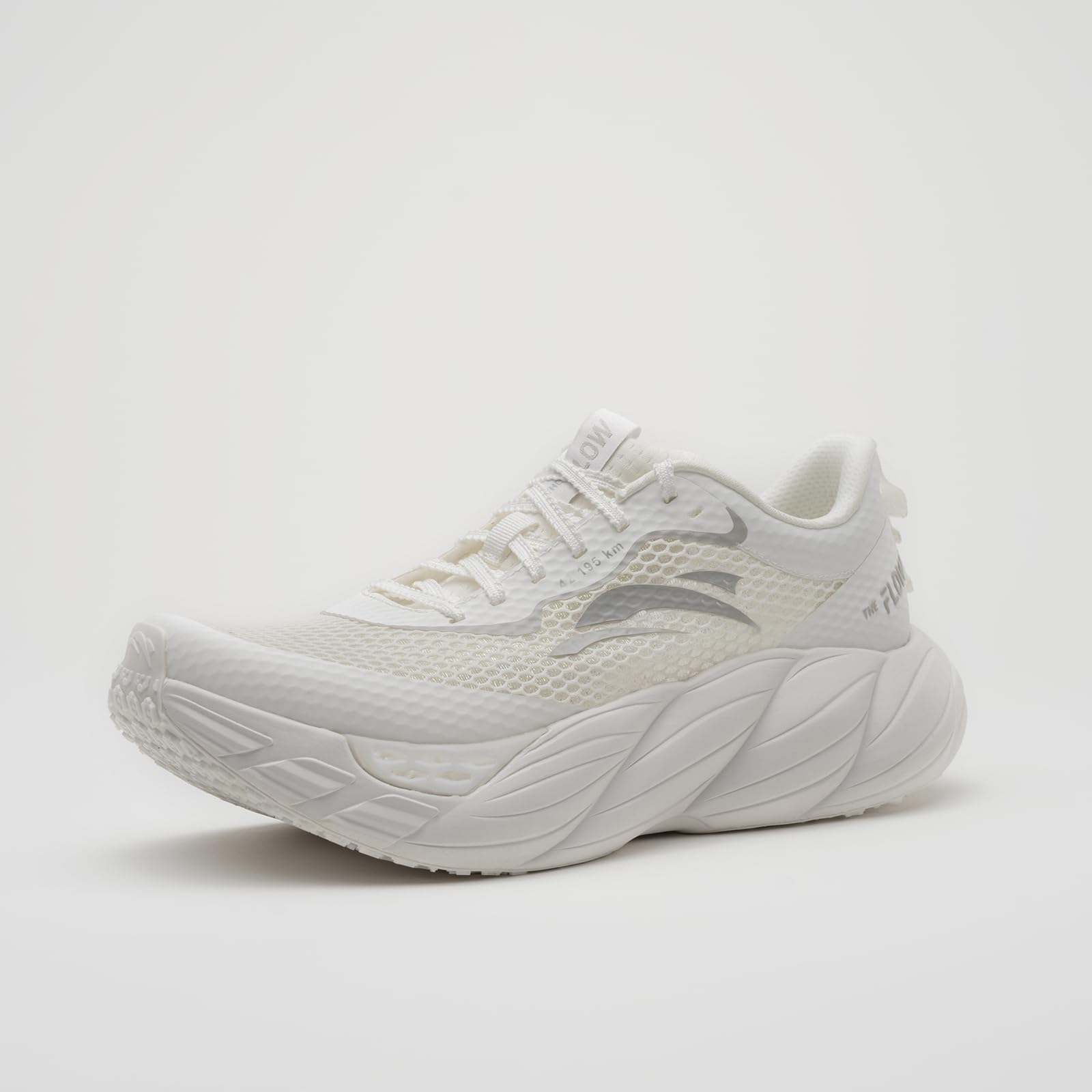 THE FLOW Langstrecke Laufschuhe Herren Damen, Leichte Wanderschuhe mit maximaler Luftzirkulation Federneder Dämpfung, Atmungsaktive Schnürschuhe für Marathon, Trailrunning, Walking & Fitness