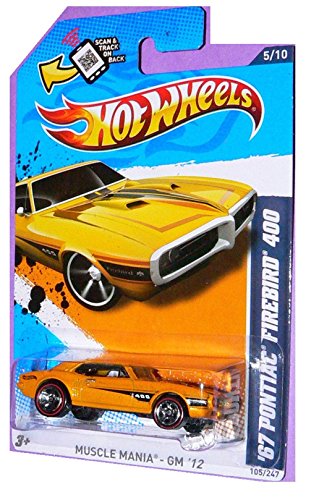 Hot Wheels - 67 Pontiac Firebird 400 - Amarillo con franjas negras miniatura 1