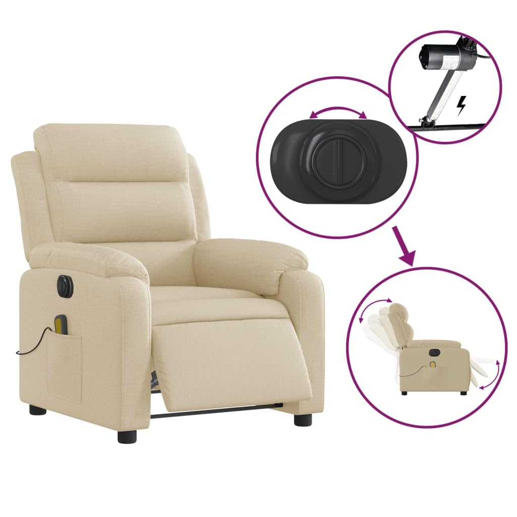 ShGaxin Sillón reclinable de Masaje eléctrico Tela Color Crema, Sillón De Relax, Sillon Masaje Relax, Sillon Relax Electrico, Hogar Sillon Relax, Sillones Comodos, Sofa Tantra - 3204977