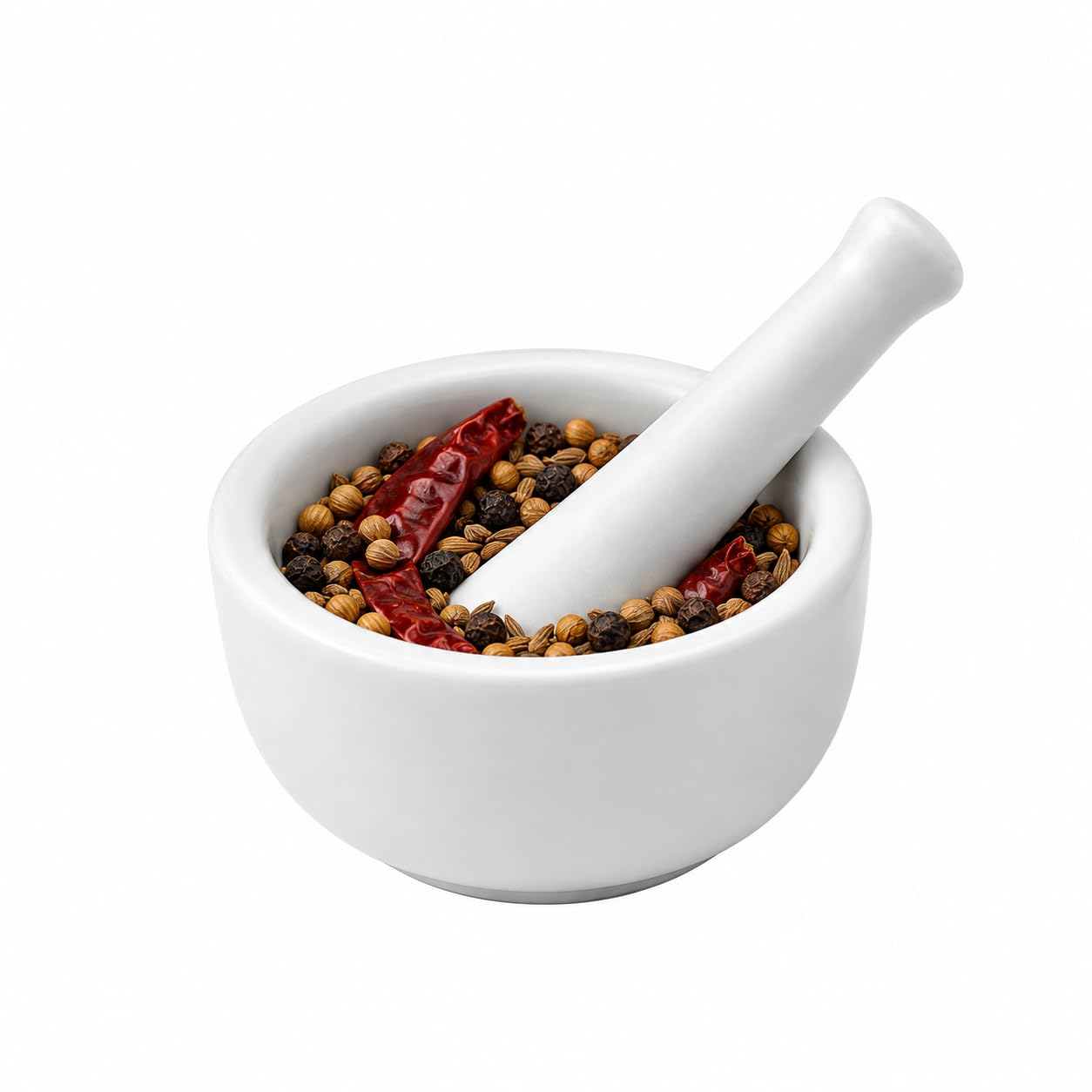 HIC Kitchen Small Mortar and Pestle Set, Fine Porcelain, 2.75-Inch, Spice Herb Grinder, Pill Crusher, Nut Butter Maker