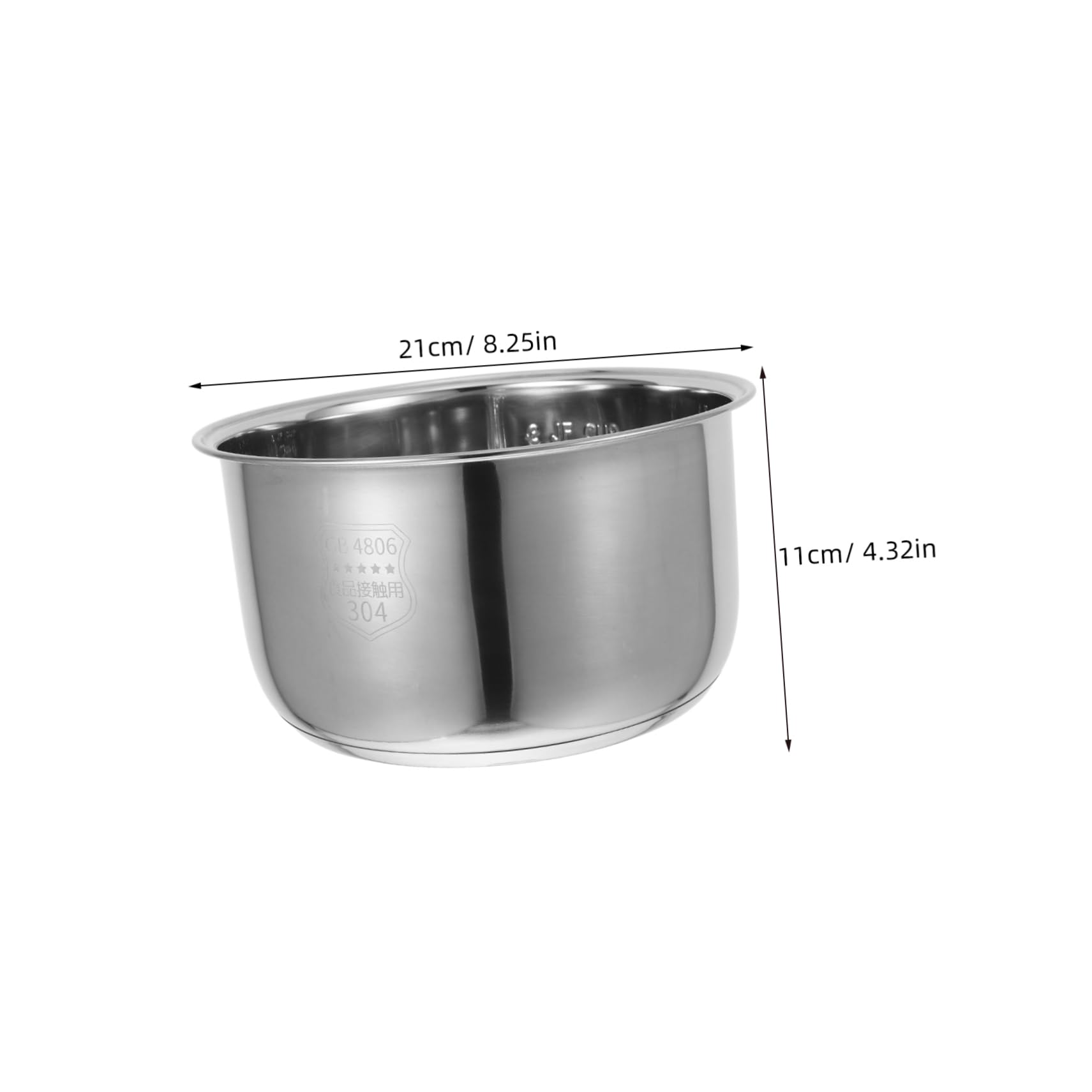 OKUMEYR 304 Stainless Steel Inner Pot for Electric Rice Cookers Universal Inner Cooking Pot and Easy to Clean 3l