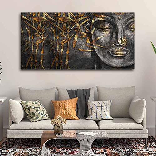 Image of VIBECRAFTS Canvas Paintings for Living Room Drawing Room Gautam Buddha Sculpture Canvas Wall Painting Fitted With Wooden Frame For Home | Office | Living Room | Gift (PTVCH 2498)