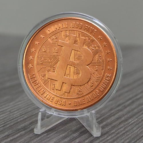 Bitcoin 1 oz Pure Copper Collectible Coin - Ideal Gift for Crypto Investors & Tech Enthusiasts in Protective Capsule - Image 3