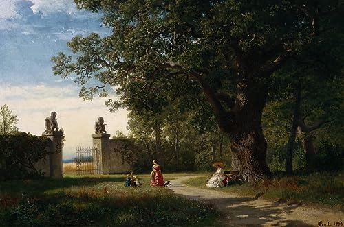 Tableau paysage de parc Hans Gude pour habiller un grand mur vide de chambre