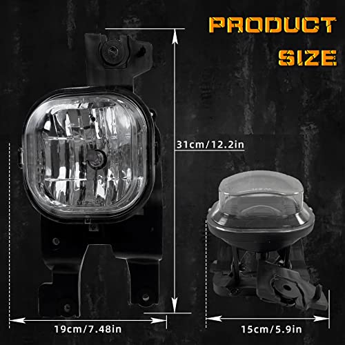 Fog Lights Assemblies Compatible With 2008 2009 2010 Ford F-250 F-350 F-450 F-550 Super Duty, 1 Pair Bumper Driving Fog Lamps With H10 12V 42W bulbs(Clear Lens) by Boxlight - Used condition - Image 3