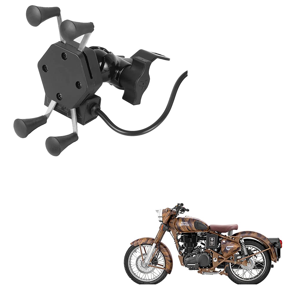 Auto Pearl -Waterproof Motorcycle Bikes Bicycle Handlebar Mount Holder Case(Upto 5.5 inches) for Cell Phone - Royal Enfield Classic 350-image-6