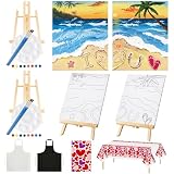 Yeaqee Kit de 13 piezas para sorber y pintura, kit de lienzo elástico en blanco