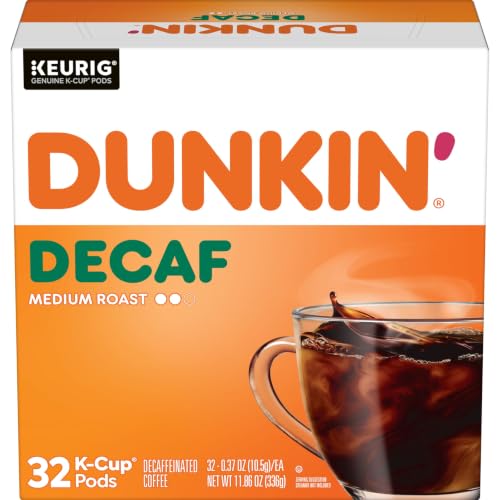 Dunkin’ Decaf Medium Roast Coffee, Keurig K-Cup Pods, 32 Count Box - image 1