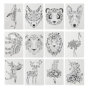 12 Stuks Dierlijke Stencil Sjablonen, Wasbare Schilderij Stencil, Herbruikbare Schilderij Stencil, Gebruikt voor…