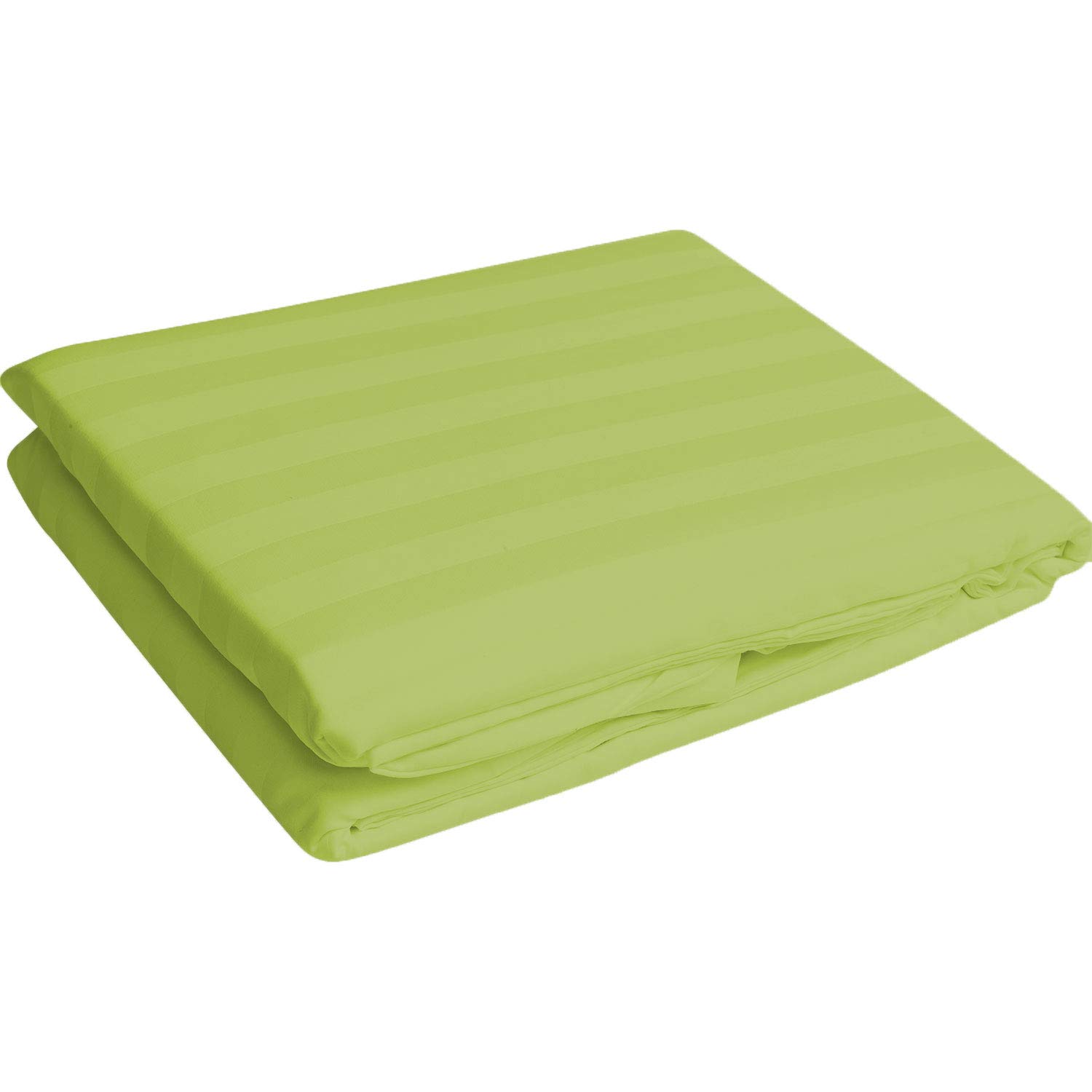 Drap-housse à rayures sauge et taie d'oreiller pour chambre sereine