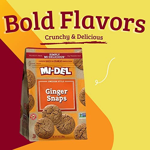 Mi-Del Cookies Ginger Flavored Snaps - Non Gmo Certified, 0G Trans Fat Swedish Ginger Snaps Cookies Old Fashioned (Pack Of 1) #TOP1