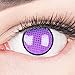Produktbild Farbige lila violette Crazy Fun Kontaktlinsen 'Violet Screen R' Jahreslinsen Ohne Stärke mit Gratis Linsenbehälter - Topqualität zu Karneval, Fasching und Halloween (0,0 Ohne Stärke)