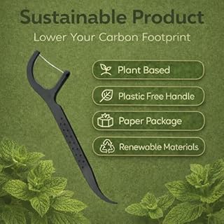 EcoYou Biodegradable Floss Picks | 50 Count (1 Pack) | Mint Flavor, Candelilla Wax | Sustainable & Reusable | Vegan & Cruelty-Free | Eco Floss | Pfas Free