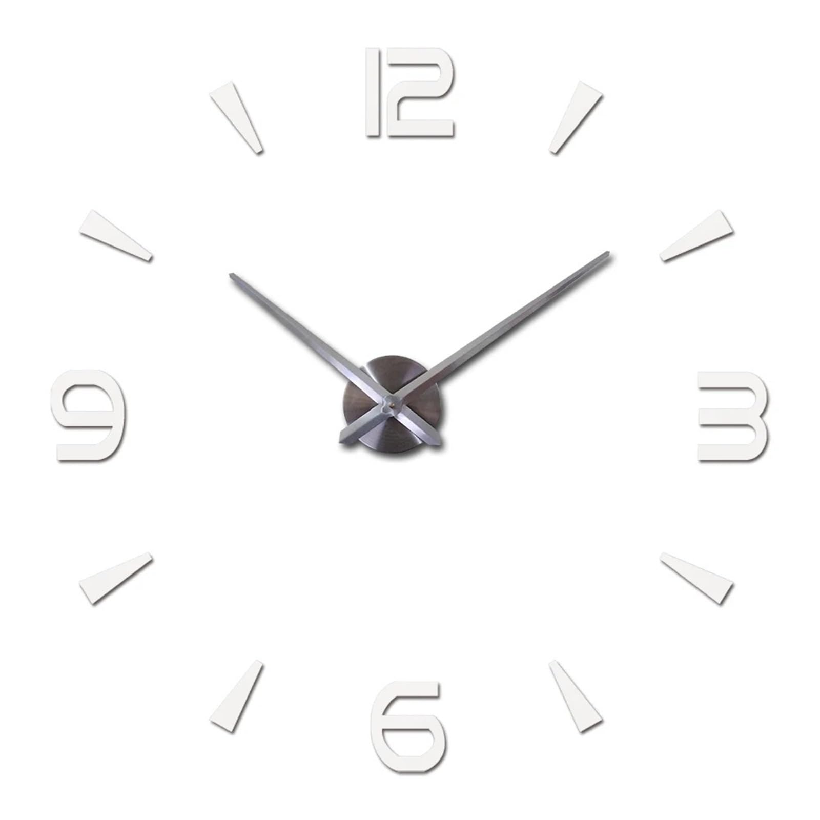 VFDVSWZSA Stylish wall clock, Brief Wall Clock For Living Room Design Mirror Clocks Diy 3d Stickers Large Decorative Quartz Watch(White,47 inch)
