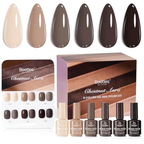 Image of Beetles Brown Gel Nail Polish Set, 6 Colors Nude Brown Gel
