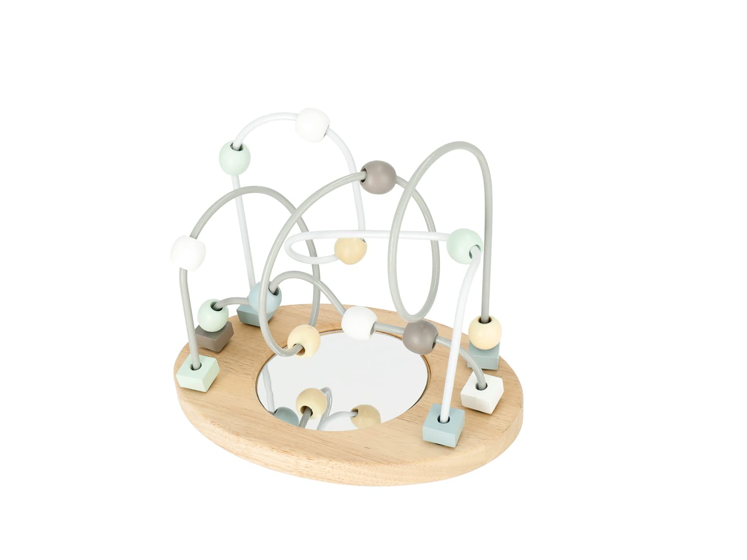 Bieco Labyrinthe À Perles avec Miroir | Jouet de Développement | Jeu d'Eveil en Bois | Panneau d'Activité Bébé | Jeux en Bois pour Bébés 1 An