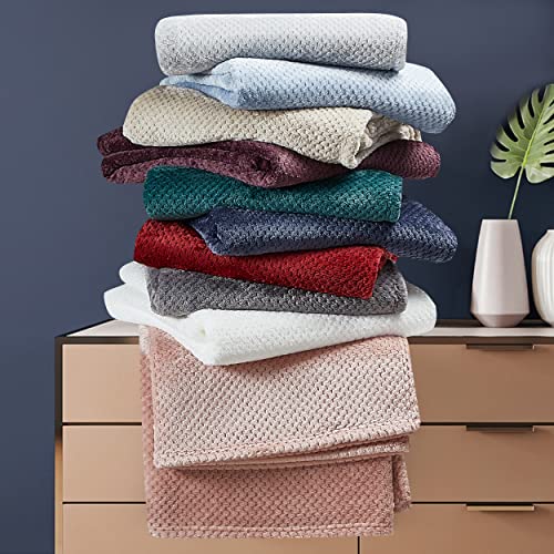 Thesis Fleece Throw Blanket For Couch Silver Throw Blanket – Waffle Weave Textured Microfiber Cozy Soft Throw Blanket, 50X60 Inches #TOP5