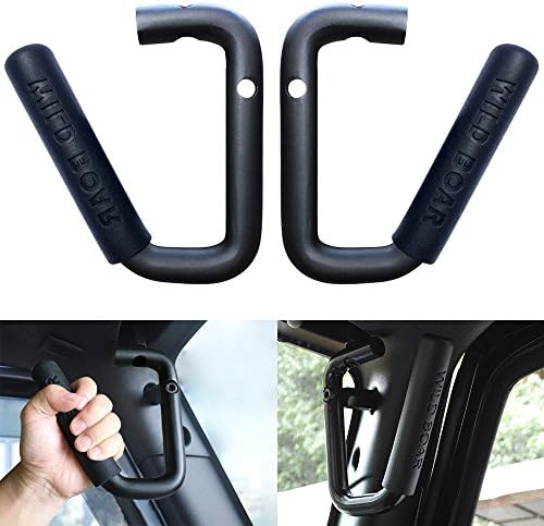 Aukmak Front Grab Handles for Jeep Wrangler Grab Bar Grip Handle for Jeep Wrangler JK JKU Sahara Sport Rubicon & Unlimited 2 Door 4 Door 2007-2017