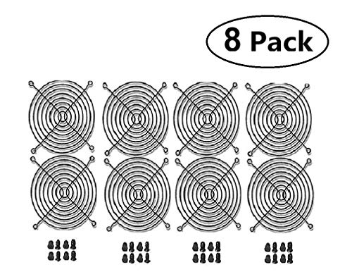AIYUE 8 PCS 120mm Wire Silver Fan Grill Guard with Screws for Axial Brushless FA