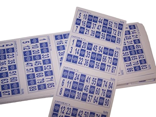 KEKA 210 caixas de bingo de 90 bolas (azul) reutilizáveis com fichas (não incluídas) ou de usar e puxar, riscando-as (120 caixas 90 sem custo adicional)