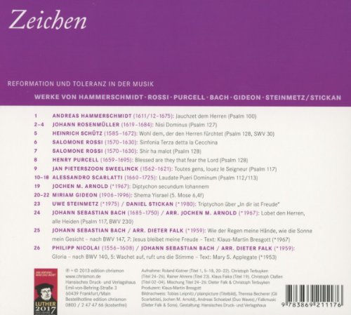 Zeichen. Reformation Und Toleranz in Der Musik: Werke Von Hammerschmidt, Rossi, Purcell, Bach, Gideon U. A. – vue 2