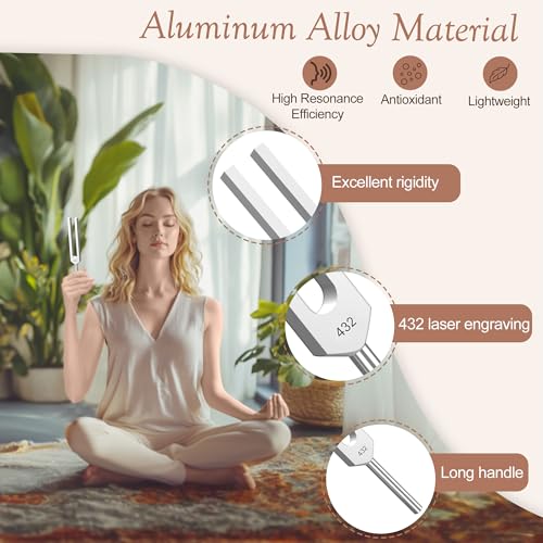 DiDiBirDi Tuning Fork, Aluminum Alloy, Includes Silicone Hammer and Storage Bag for Yoga,Meditation,Relaxation - Image 6