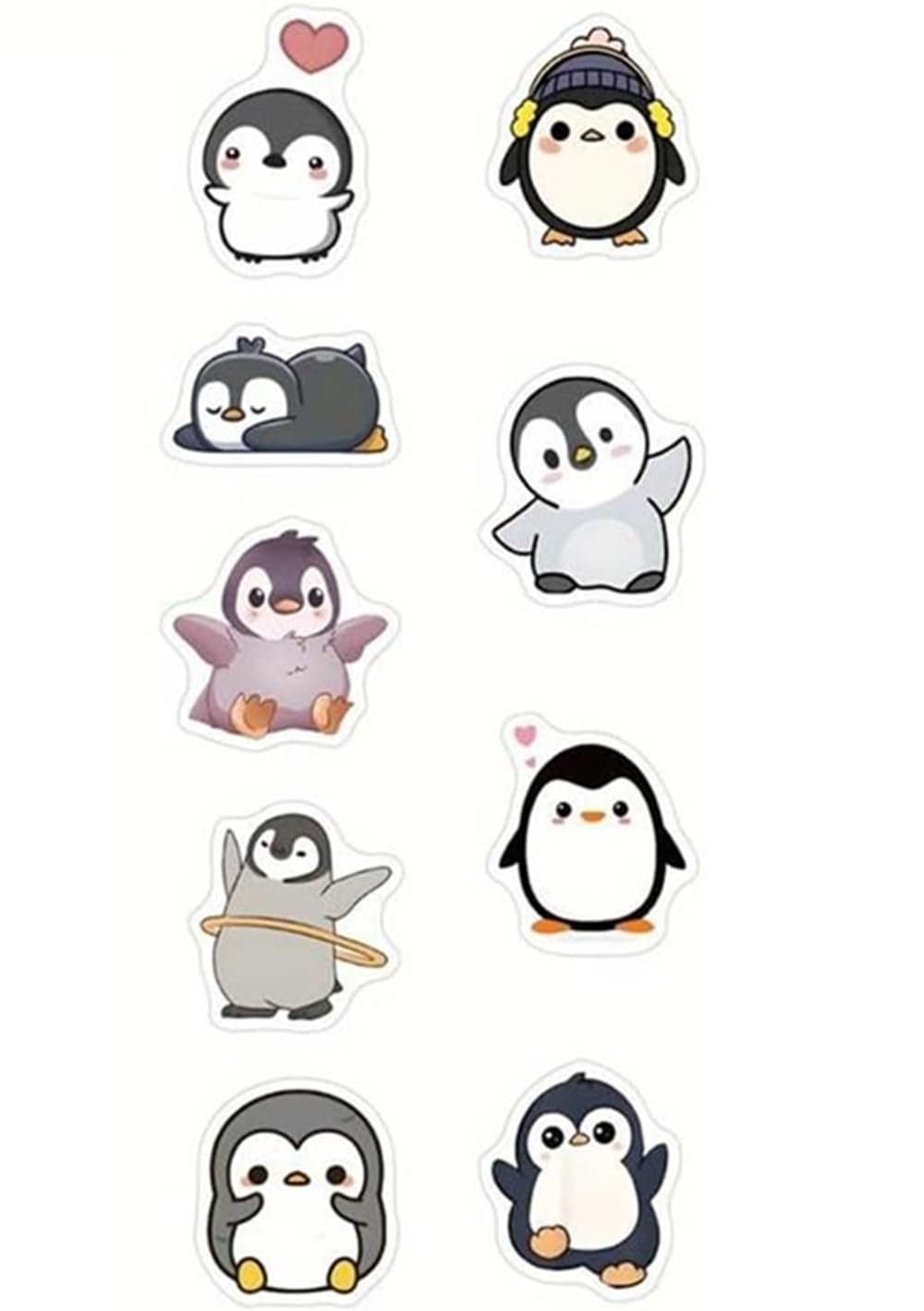 CAA Trading™ 100 x Cute Cartoon Penguin Reward Stickers Labels Scrapbook Rewards Well Done Teacher Penguins 9 Designs (2.5cm) 25mm (100 Stickers)