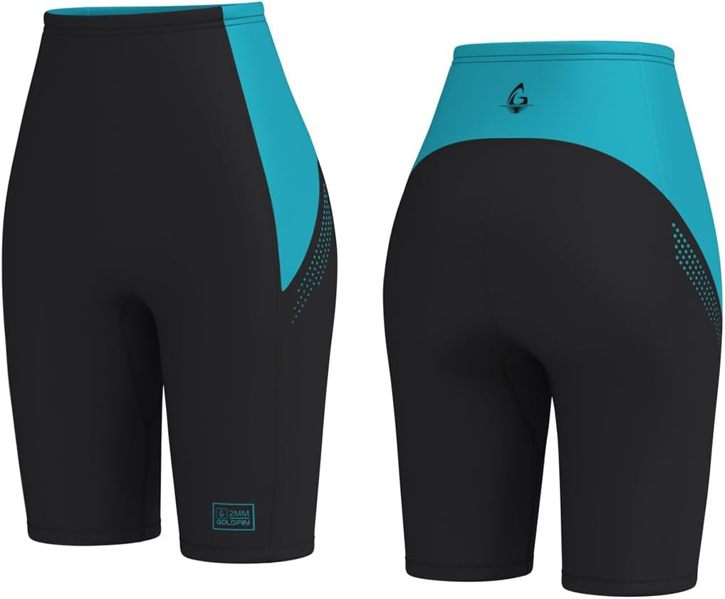 GoldFin Wetsuit Shorts Men Women, Mens Womens 2mm Wet Suits Neoprene Short for Water Sports Diving Surfing Swimming Snorkeling Kayaking