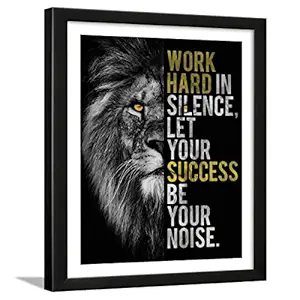 Chaka Chaundh - Hard Work Quotes Wall Frames - Success Motivational Posters with Frame (14 X 11 Inches) Multicolor