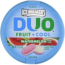 Ice Breakers Duo Fruit + Cool Watermelon Flavor Sugar Free Mints 8-1.3 oz Tins