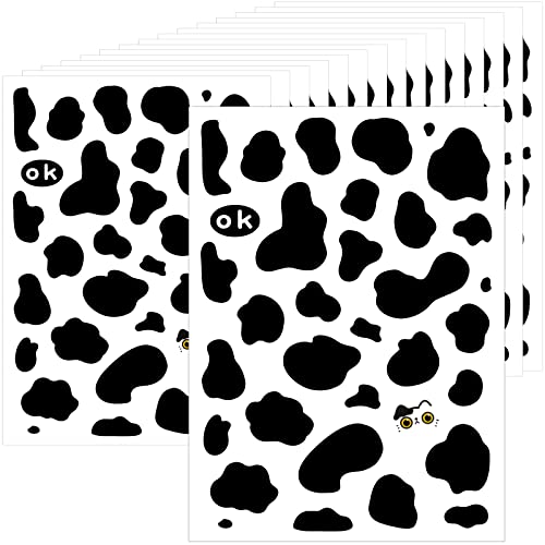 600Pcs Cow Print Stickers, Self-Adhesive Wall Decals Vinyl Print, Black Waterproof Animal Stickers For Cow Themed Bathroom, Nursery, Bedroom And Living Room Wall Decor #TOP28
