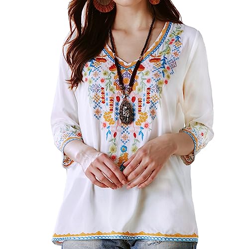 Tunique Katarina Folklore Blanc main image 1