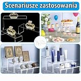 OUTALIZ 6 sztuk akrylowych stojaków na stojaki, 6 rozmiarów, prostokątna akrylowa podstawa wystawowa, stojak na figurki, lakier do paznokci, biżuterię, babeczki, przyprawy, zabawki