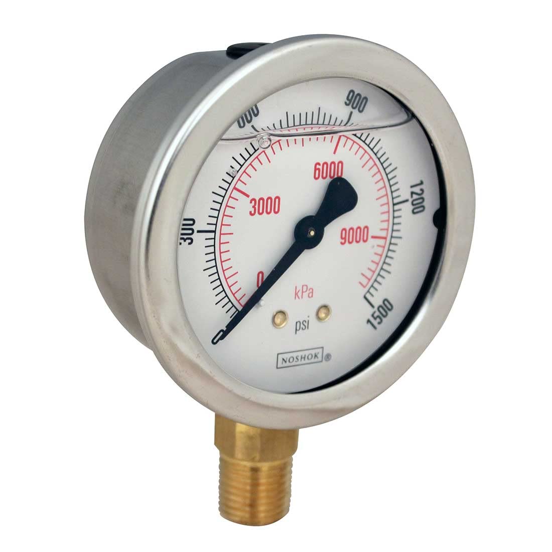 NOSHOK 900 Series Stainless Steel Liquid Filled Dual Scale Dial