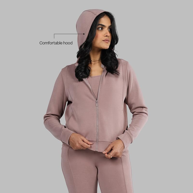 Image of BlissClub Bare Butter Hoodie | Front Pockets | Full-Length Zipper | Cuffed at Sleeve |