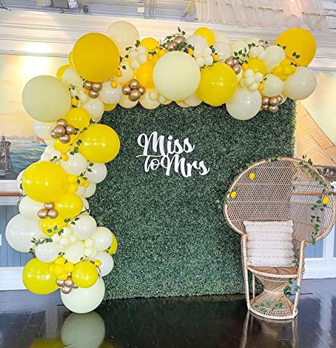 124pcs Yellow Balloon Arch Kit Lemon Daisy Honeybee Theme Yellow and Gold Balloons for Birthday Parties Wedding Baby Shower Party Anniversary Party Decoration