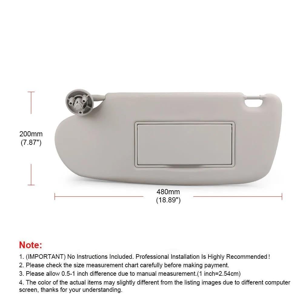 Parasole Auto Visiera Parasole Beige Con Specchietto Lato Guidatore Sinistro E Passeggero Destro Per Dodge Per Ram 1500 2500 3500 2002-2009 1CT11TL2AA 1CT18TL2AA Accessori Auto(Left With Mirror)