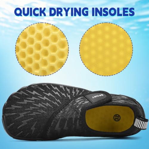 Image of Kids Water Shoes Boys Girls - Wide Toe Box Quick Dry Barefoot Shoes Breathable Non Slip Aqua Athletic Sneakers for Swim Beach Pool Kayak Hiking Sand Walking Travel Essentials (Little Kid /Big Kid)