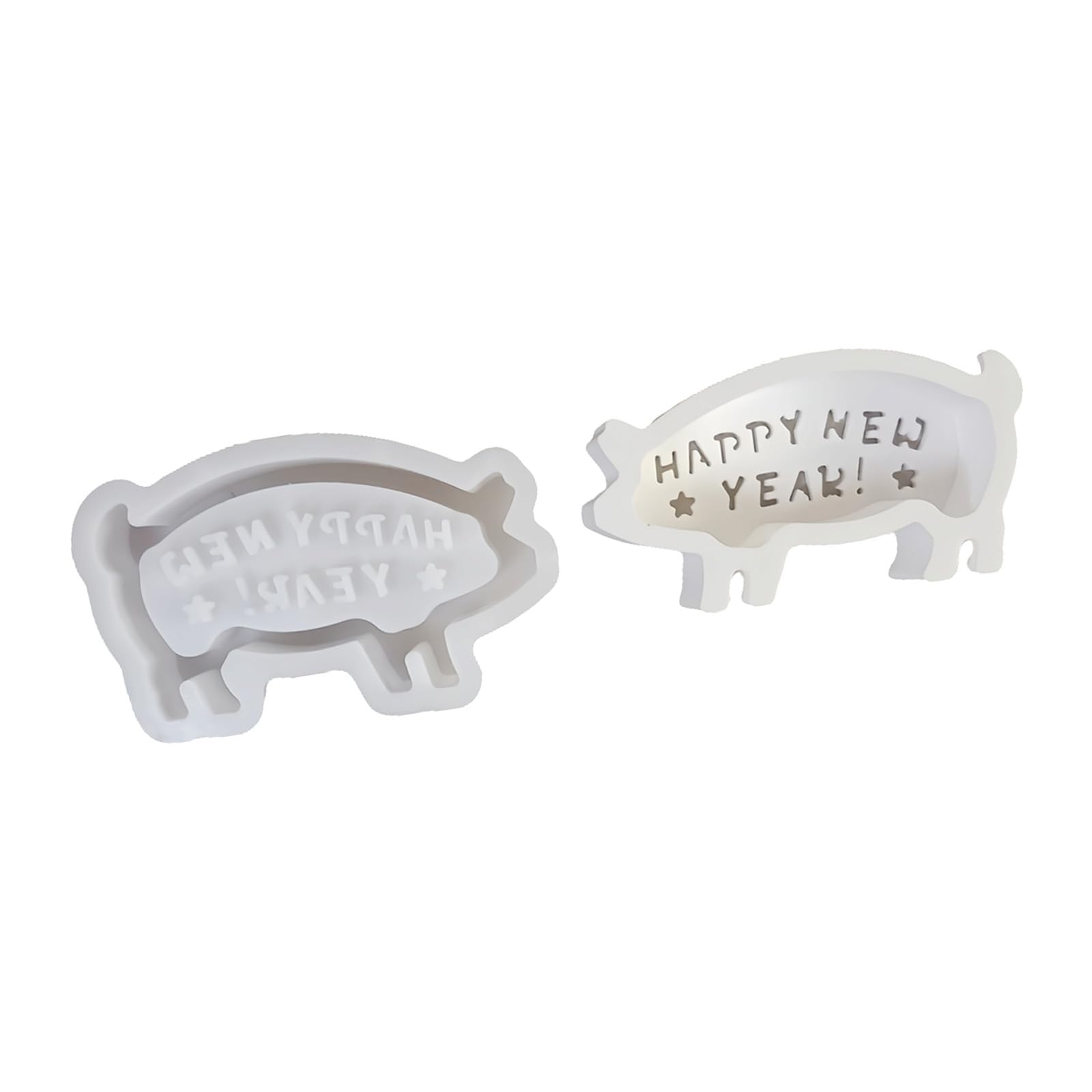 Jazuaiao Piggy Shape Silicone Mold Food Safe for Epoxy Resin Making Cement Ornament Festival Decorations Year of the Piggy Mold