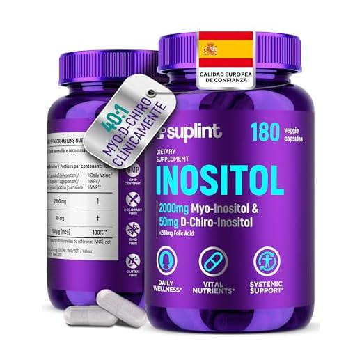 Inositol Myo & D-Chiro con Ácido Fólico – Relación 40:1 – Apoyo al Ciclo y Equilibrio Hormonal – 180 Cápsulas Veganas – Alta Biodisponibilidad – Suplemento Certificado GMP (1 Pack)