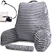 Homie Reading Bed Rest Pillow with Reading Light and Wrist Support, Has Arm Rests, and Back Support for Lounging, Reading, Working on Laptop, Watching TV (Gray)