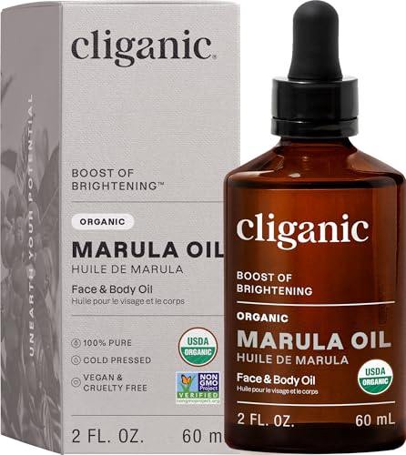 Cliganic Organic Marula Oil, 2oz - 100% Pure - For Face & Hair | Natural Cold Pressed Unrefined