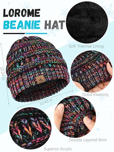 3 Set Winter Beanie Hat Scarf Gloves, Warm Fleece Knit Winter Hats Touch Screen Gloves Neck Scarf Set Winter Gifts Women2