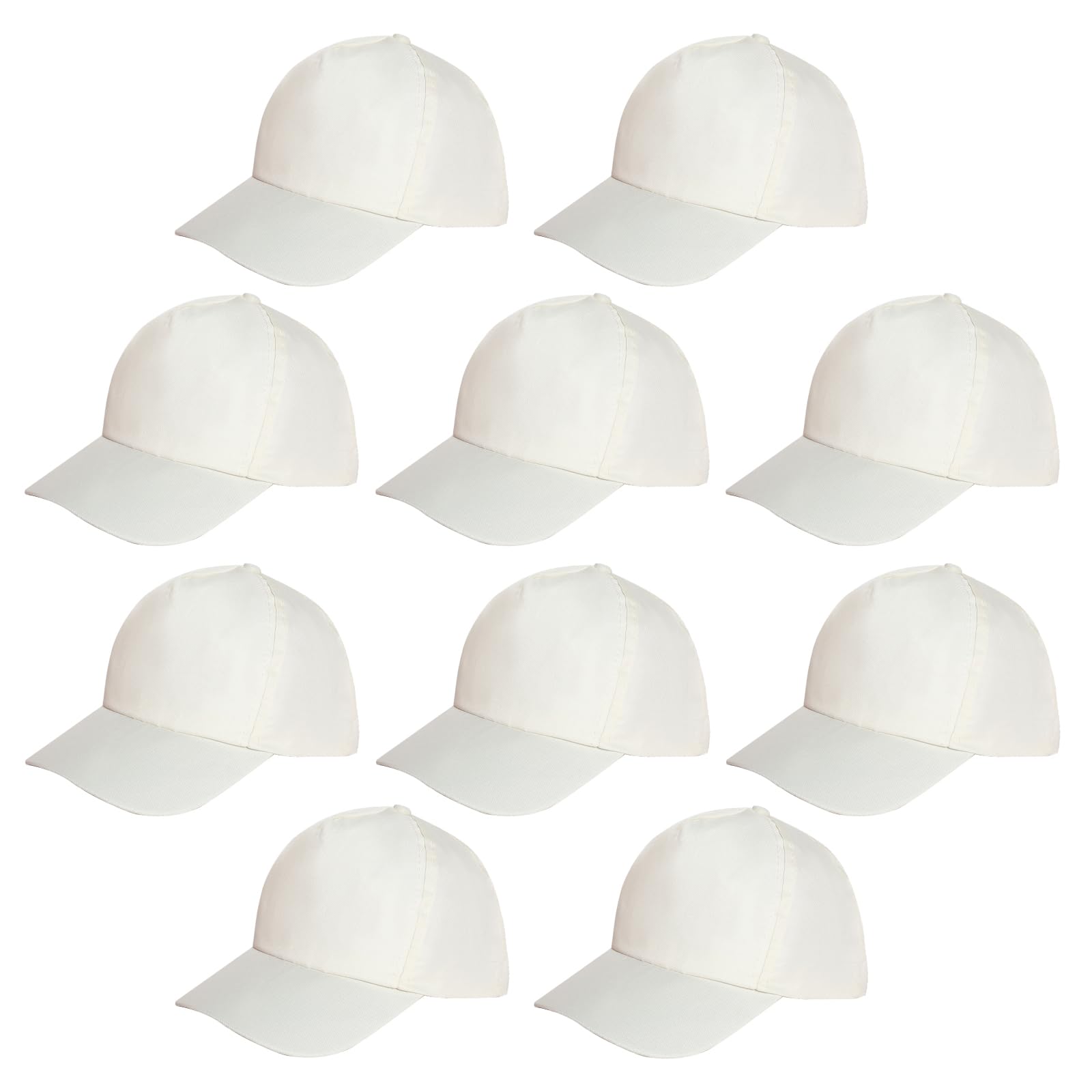 Yookat10 Pieces White Baseball Caps - DIY Sun Hats for Kids