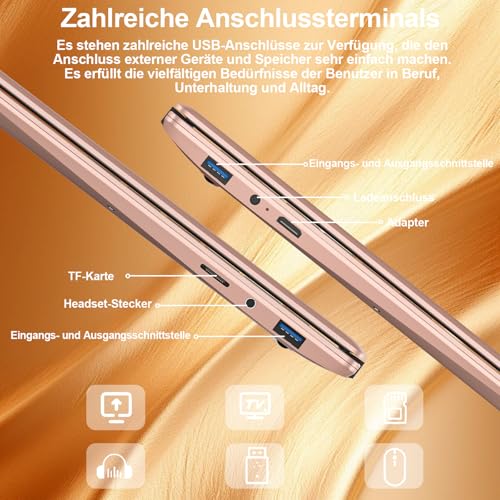 Laptop Portátil 256GB 14" Win 11 N4020 Rose Gold 1080 - Imagen 8