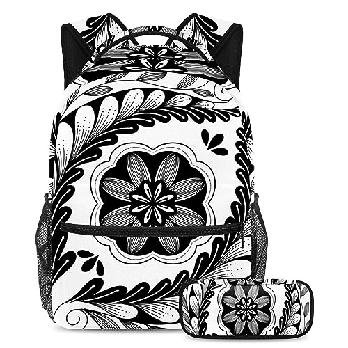 Sac à dos à fleurs 29x20x40cm avec trousse pour enfants et étudiants
