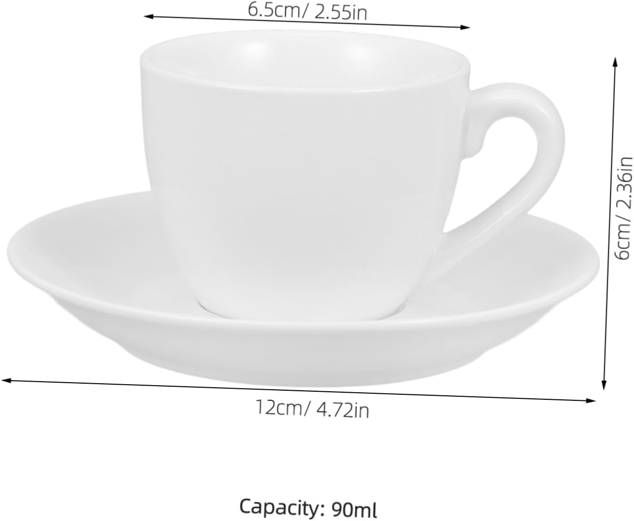 1 Set Plain White Coffee Cup and Saucer Coffee Cup Saucers Tea Cup and Saucer Simple Water Cup Afternoon Tea Cups Tea Serving Cup Ceramic Tea Cup Beverage Cup Coffee Cups
