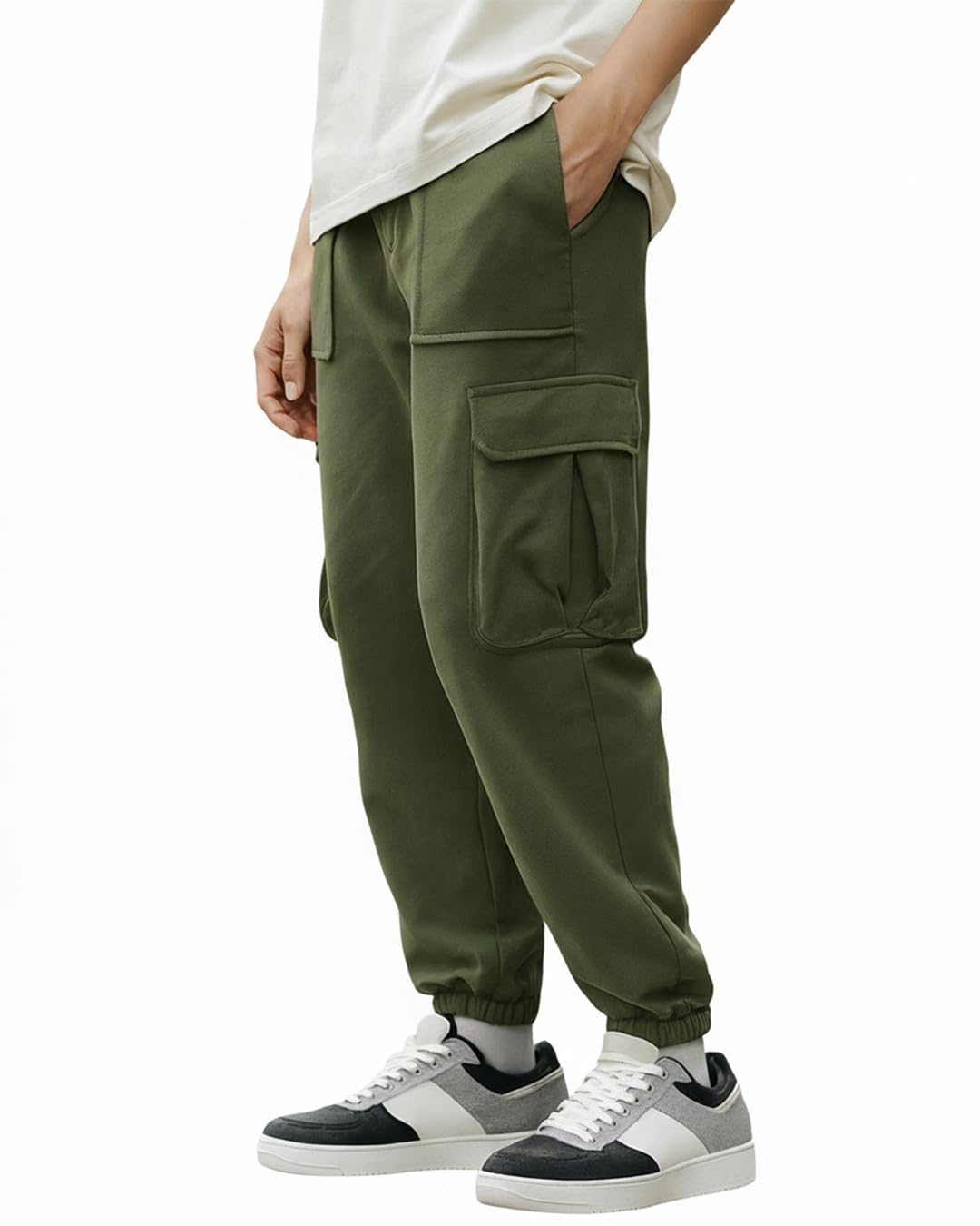 bewakoof Men's Cotton Oversized Fit Joggers|Bewakoof Air 1.0 | Track pants for man | Lower for man | Trouser for men | Baggy trackpants for men | Multipurpose | Mens Lower Activewear | Utility Pockets | Lightweight & Flexible Elastic Waist | Casual Joggers | Loose Fit-picture-43
